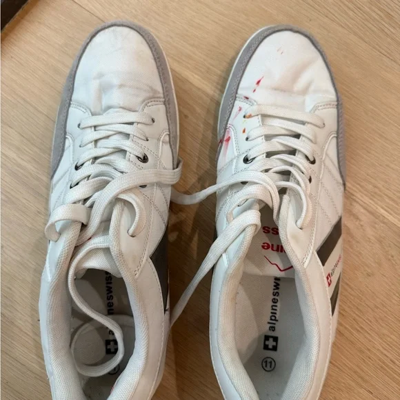 Alpine Swiss White and Gray Men’s Shoes - Picture 2 of 4